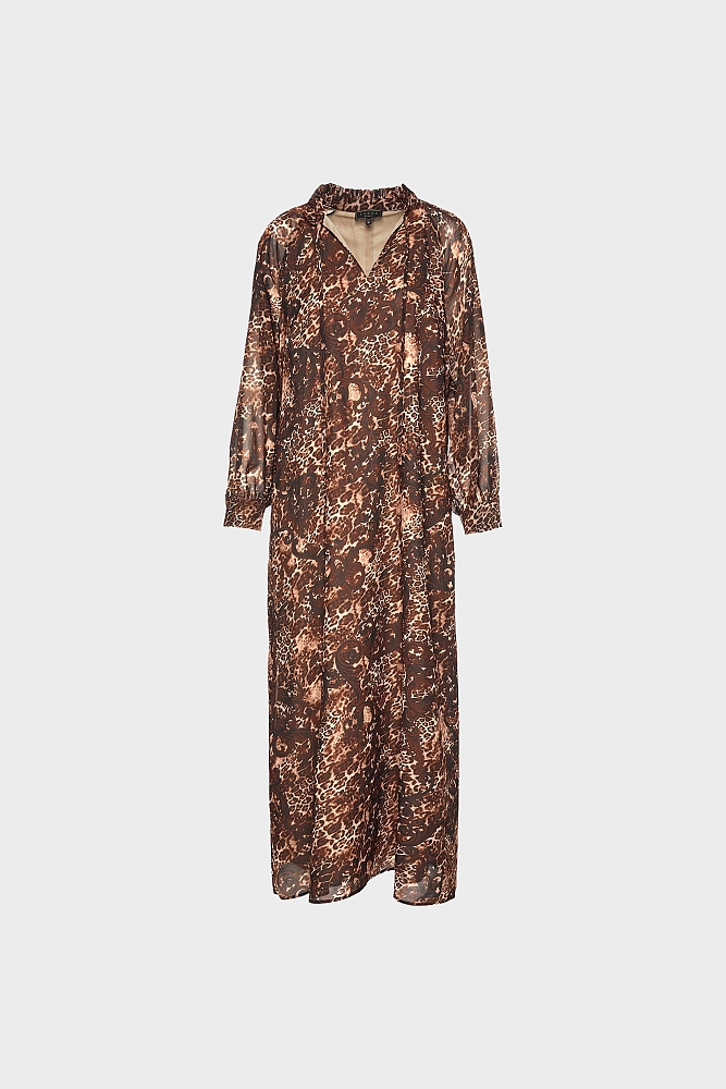 Animal printed μάξι φόρεμα με τσέπες