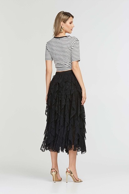 Crop top ριγε με foil τύπωμα