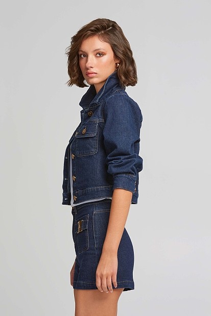 Denim Σορτς με μεταλλικές λεπτομέρειες