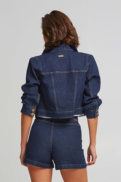 Denim Σορτς με μεταλλικές λεπτομέρειες