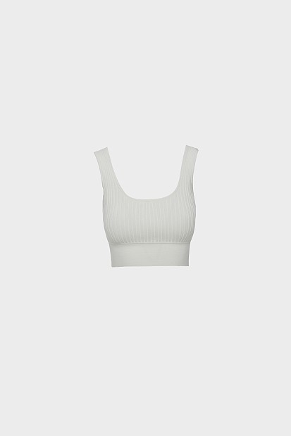 Πλεκτό ribbed κροπ τοπ