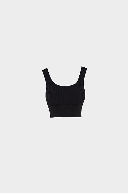 Πλεκτό ribbed κροπ τοπ