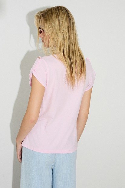 T-shirt με στάμπα και στρας