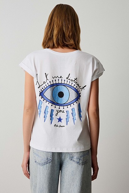 T-shirt με τύπωμα μάτι