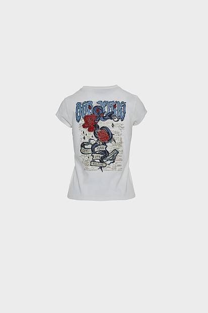 T-shirt με τύπωμα στην πλάτη