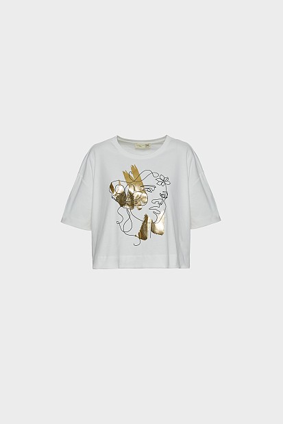 T-shirt με λούρεξ τύπωμα