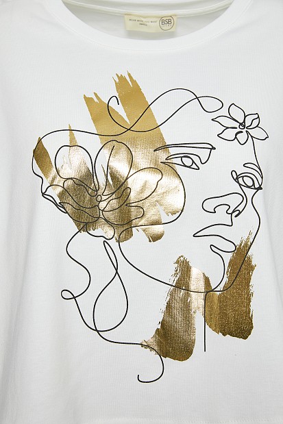 T-shirt με λούρεξ τύπωμα