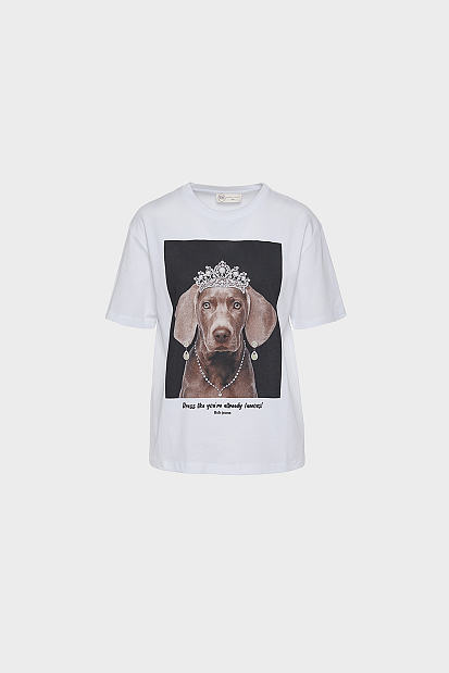 T-shirt με τύπωμα και στρας