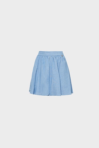 Μίνι balloon φούστα σε denim όψη