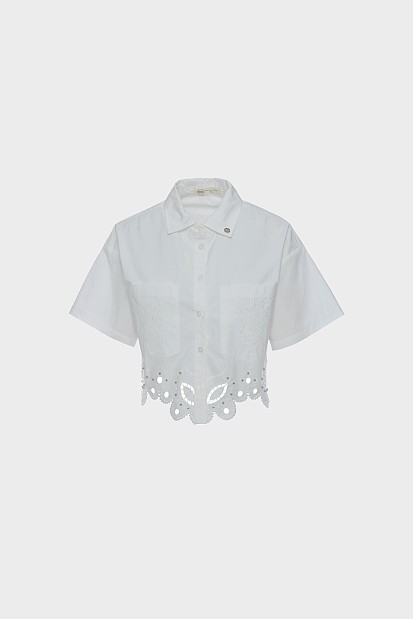Κοντομάνικο broderie πουκάμισο
