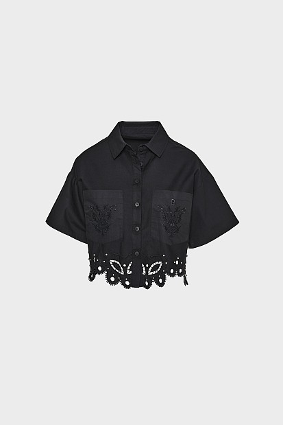 Κοντομάνικο broderie πουκάμισο