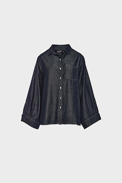 Denim oversized πουκάμισο