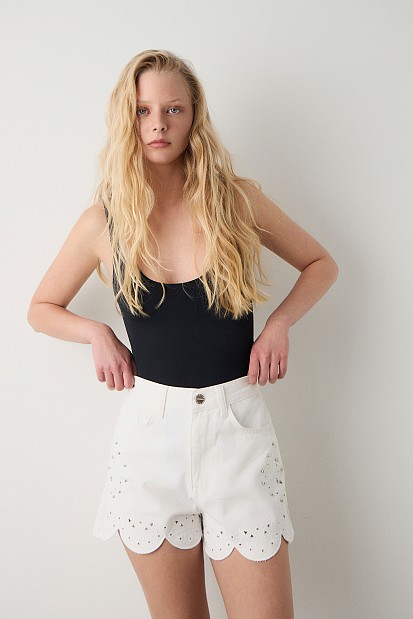 Maya denim σορτς με κέντημα