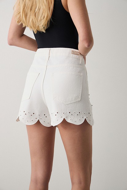 Maya denim σορτς με κέντημα