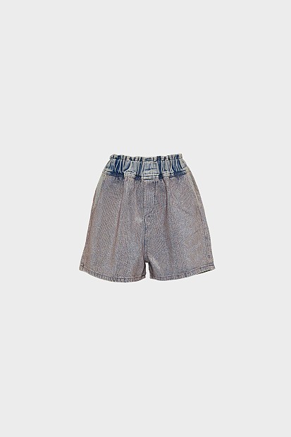 Denim σορτς all over στρας