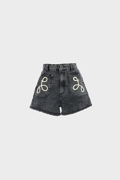 Rowena denim σορτς με κέντημα