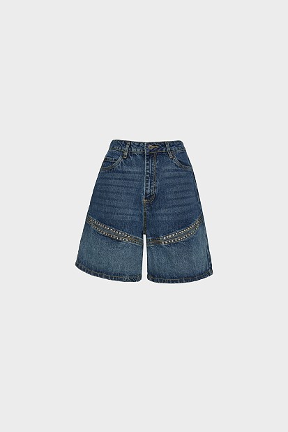 Denim σορτς με cut-out