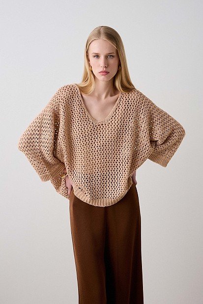 Πλεκτό oversized λούρεξ πουλόβερ