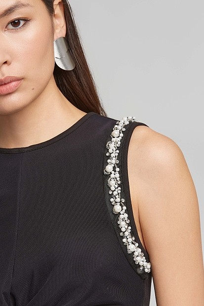Crop top με πέρλες