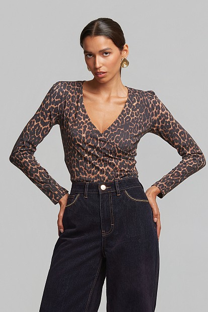 Κρουαζέ animal print τοπ