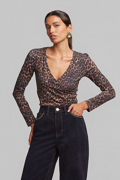 Κρουαζέ animal print τοπ
