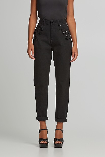 Ψηλόμεσο mom fit τζιν παντελόνι