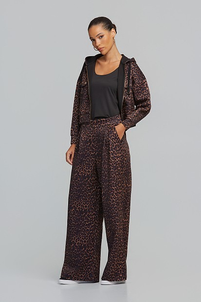 Animal print παντελόνι φούτερ