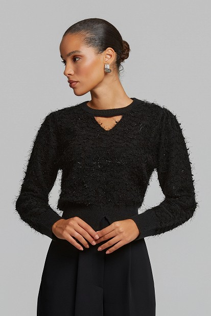 Lurex πουλόβερ με cut outs