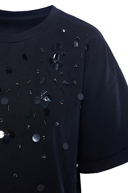 T-shirt με παγιέτες