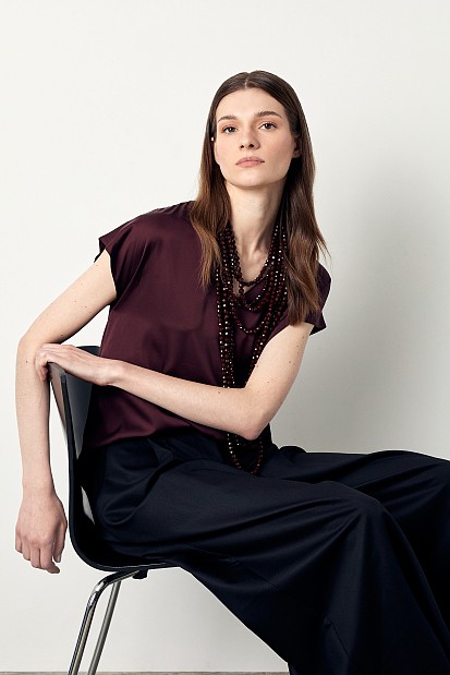 Σατέν V-neck τοπ