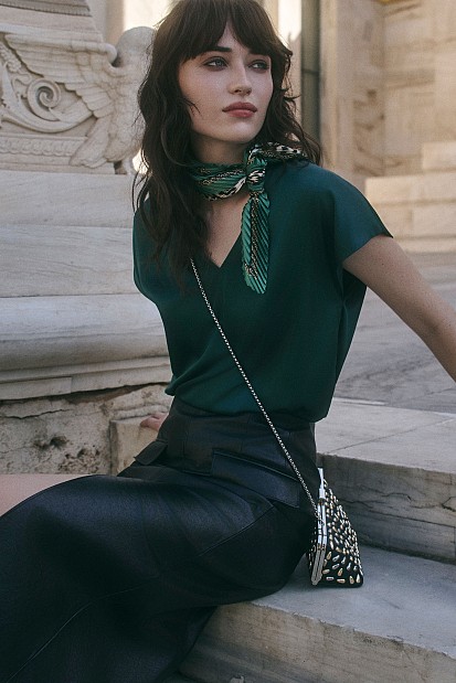 Σατέν V-neck τοπ