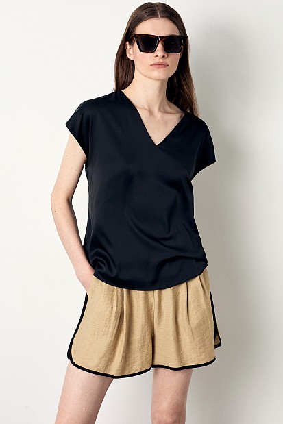 Σατέν V-neck τοπ