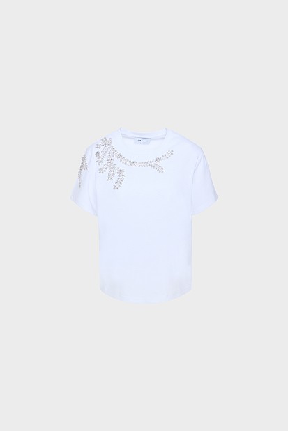 T-shirt με κεντητές χάντρες
