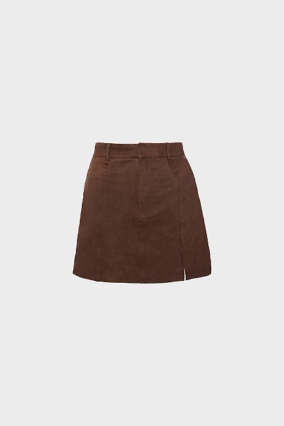 Μίνι suede φούστα