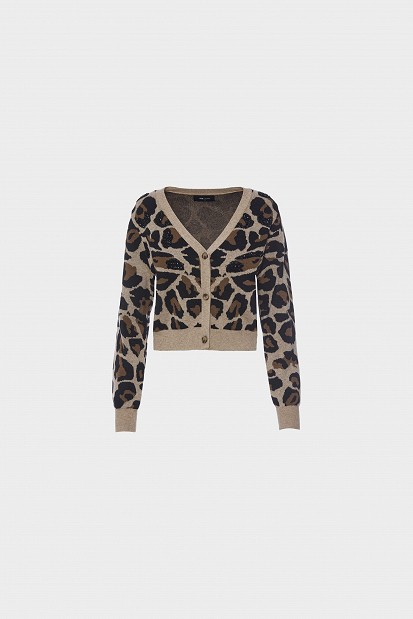 Leopard ζακέτα με στρας
