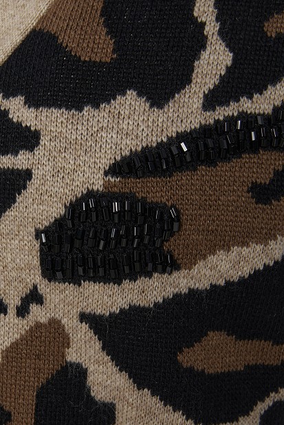 Leopard ζακέτα με στρας