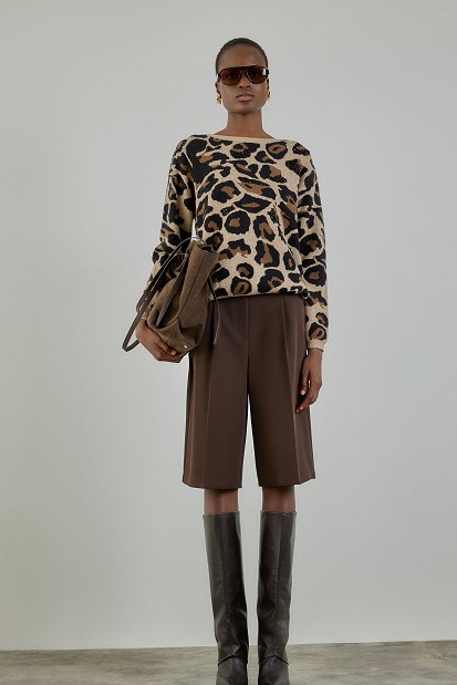 Leopard πουλόβερ με στρας