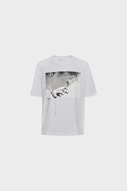 T-shirt με τύπωμα και foil λεπτομέρειες