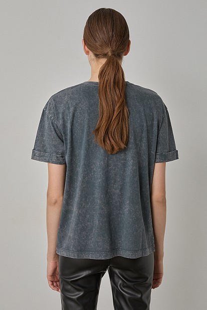 T-shirt με τύπωμα και στρας