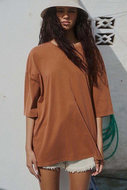 Oversized βαμβακερή μπλούζα