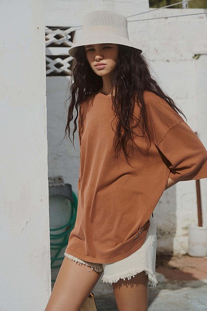 Oversized βαμβακερή μπλούζα