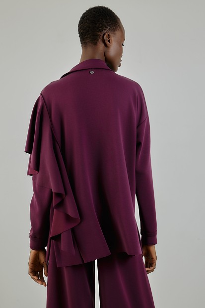 Μπλούζα V-neck με βολάν