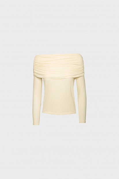 Off shoulder μπλούζα με σούρες