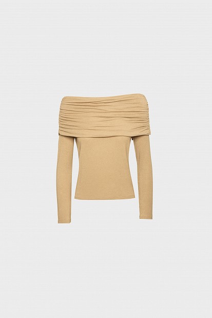 Off shoulder μπλούζα με σούρες