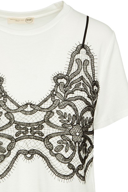 T-shirt με απλικέ δαντέλα