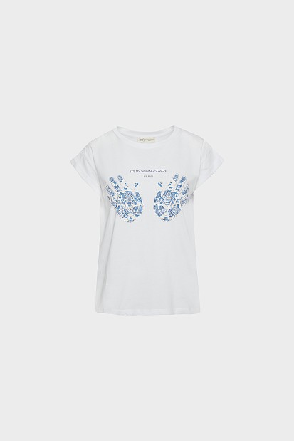 T-shirt με τύπωμα και στρας