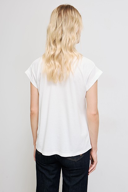 T-shirt με τύπωμα και στρας