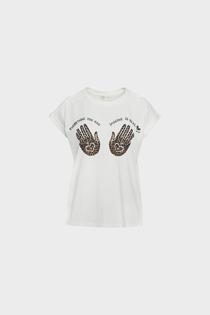 T-shirt με τύπωμα και στρας