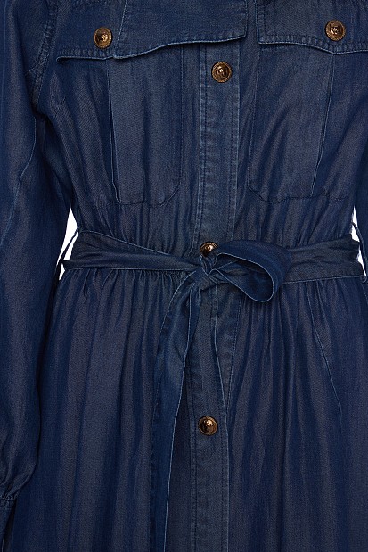 Μάξι σεμιζιέ denim φόρεμα