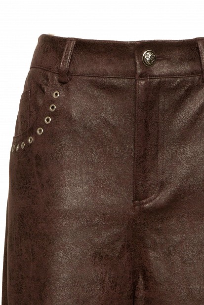 Leather look παντελόνι καμπάνα